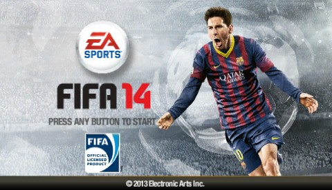 FIFA 14 title screen for PSP